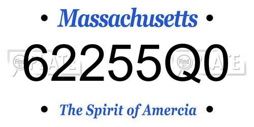 62255Q0 Massachusetts License Plate