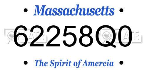 62258Q0 Massachusetts License Plate