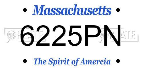 6225PN Massachusetts License Plate