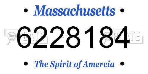 6228184 Massachusetts License Plate