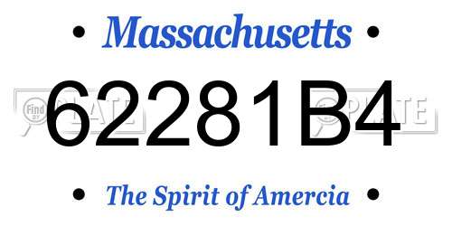 62281B4 Massachusetts License Plate