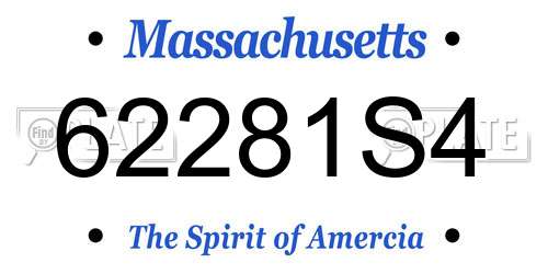 62281S4 Massachusetts License Plate
