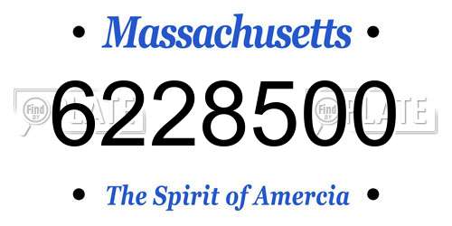 6228500 Massachusetts License Plate