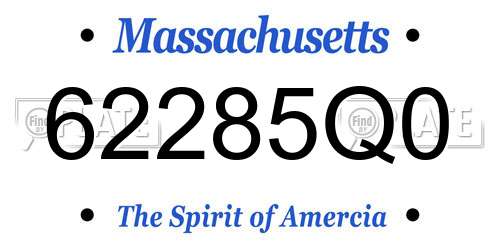 62285Q0 Massachusetts License Plate