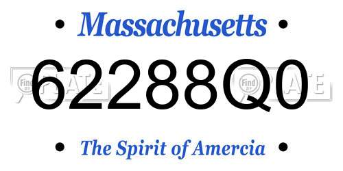 62288Q0 Massachusetts License Plate