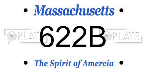 622B Massachusetts License Plate
