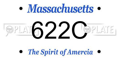 622C Massachusetts License Plate