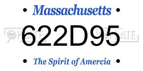 622D95 Massachusetts License Plate