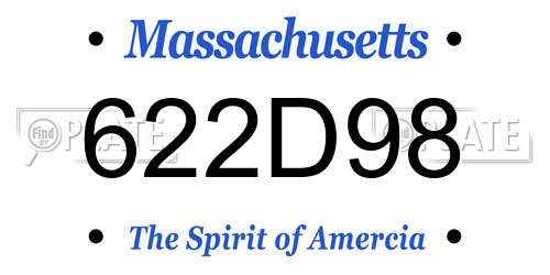 622D98 Massachusetts License Plate
