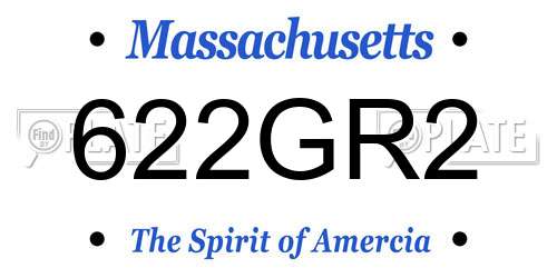 622GR2 Massachusetts License Plate