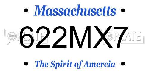 622MX7 Massachusetts License Plate