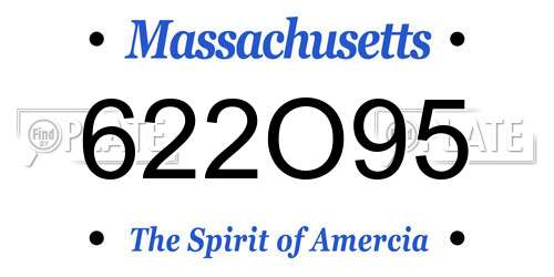 622O95 Massachusetts License Plate