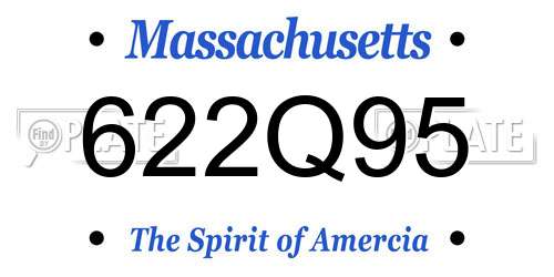 622Q95 Massachusetts License Plate