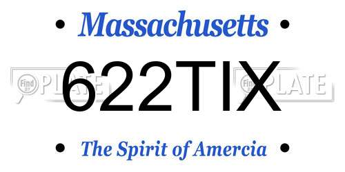 622TIX Massachusetts License Plate