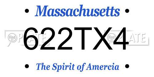 622TX4 Massachusetts License Plate