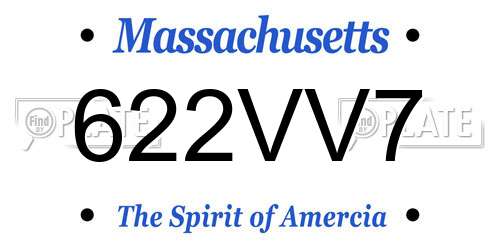 622VV7 Massachusetts License Plate