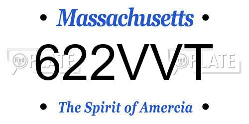 622VVT Massachusetts License Plate