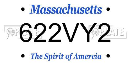 622VY2 Massachusetts License Plate