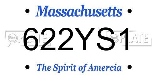 622YS1 Massachusetts License Plate