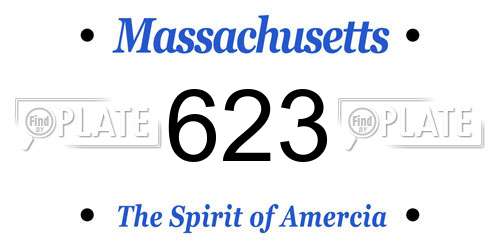 623 Massachusetts License Plate