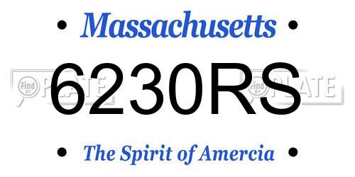 6230RS Massachusetts License Plate