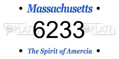 6233 Massachusetts License Plate