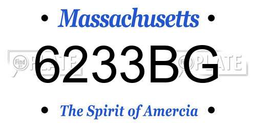 6233BG Massachusetts License Plate