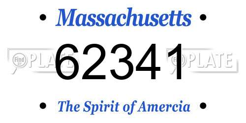 62341 Massachusetts License Plate