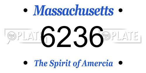 6236 Massachusetts License Plate