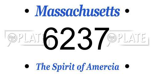 6237 Massachusetts License Plate