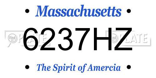 6237HZ Massachusetts License Plate