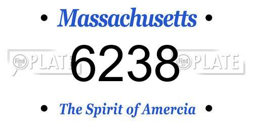 6238 Massachusetts License Plate
