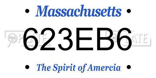 623EB6 Massachusetts License Plate
