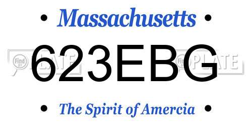 623EBG Massachusetts License Plate