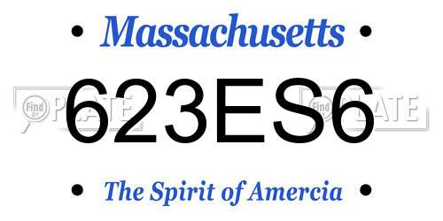 623ES6 Massachusetts License Plate