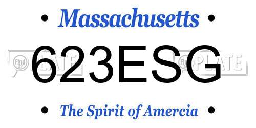 623ESG Massachusetts License Plate