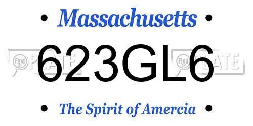 623GL6 Massachusetts License Plate