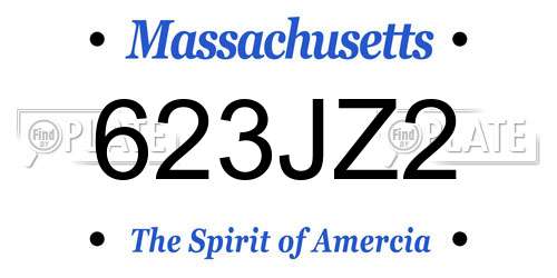 623JZ2 Massachusetts License Plate
