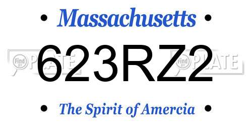 623RZ2 Massachusetts License Plate