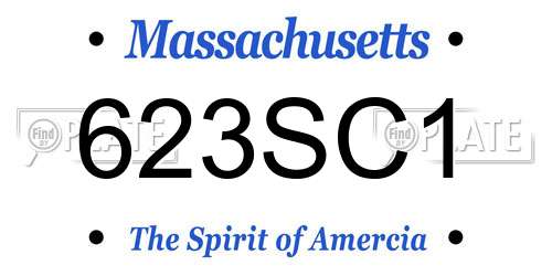 623SC1 Massachusetts License Plate