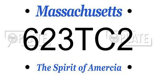 623TC2 Massachusetts License Plate