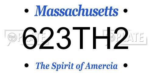 623TH2 Massachusetts License Plate