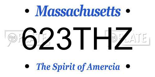 623THZ Massachusetts License Plate