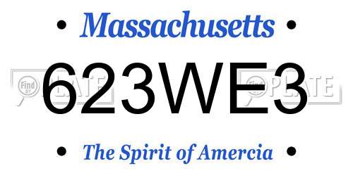 623WE3 Massachusetts License Plate