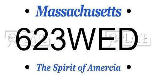 623WED Massachusetts License Plate