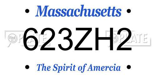 623ZH2 Massachusetts License Plate