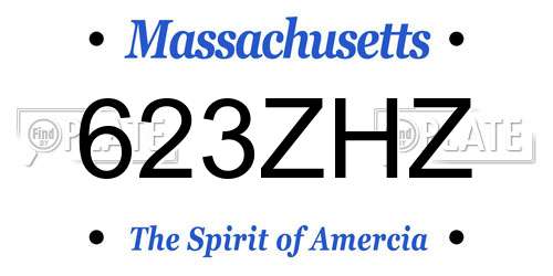 623ZHZ Massachusetts License Plate