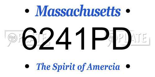 6241PD Massachusetts License Plate