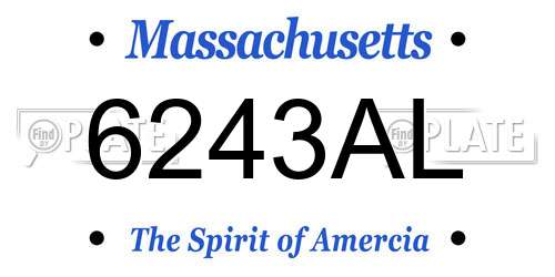 6243AL Massachusetts License Plate