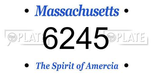 6245 Massachusetts License Plate